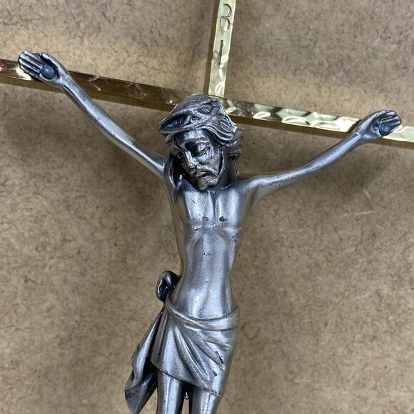 Vintage Jesus Christ Processional Crucifix Cross Religious Wall Hanging 10" Tall - Picture 2 of 8